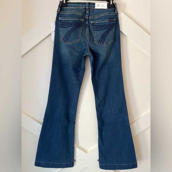 7 For All Mankind Dojo Original Jeans Women Flare Leg Trousers Size 27 NWT 7FAMK - Picture 5 of 9